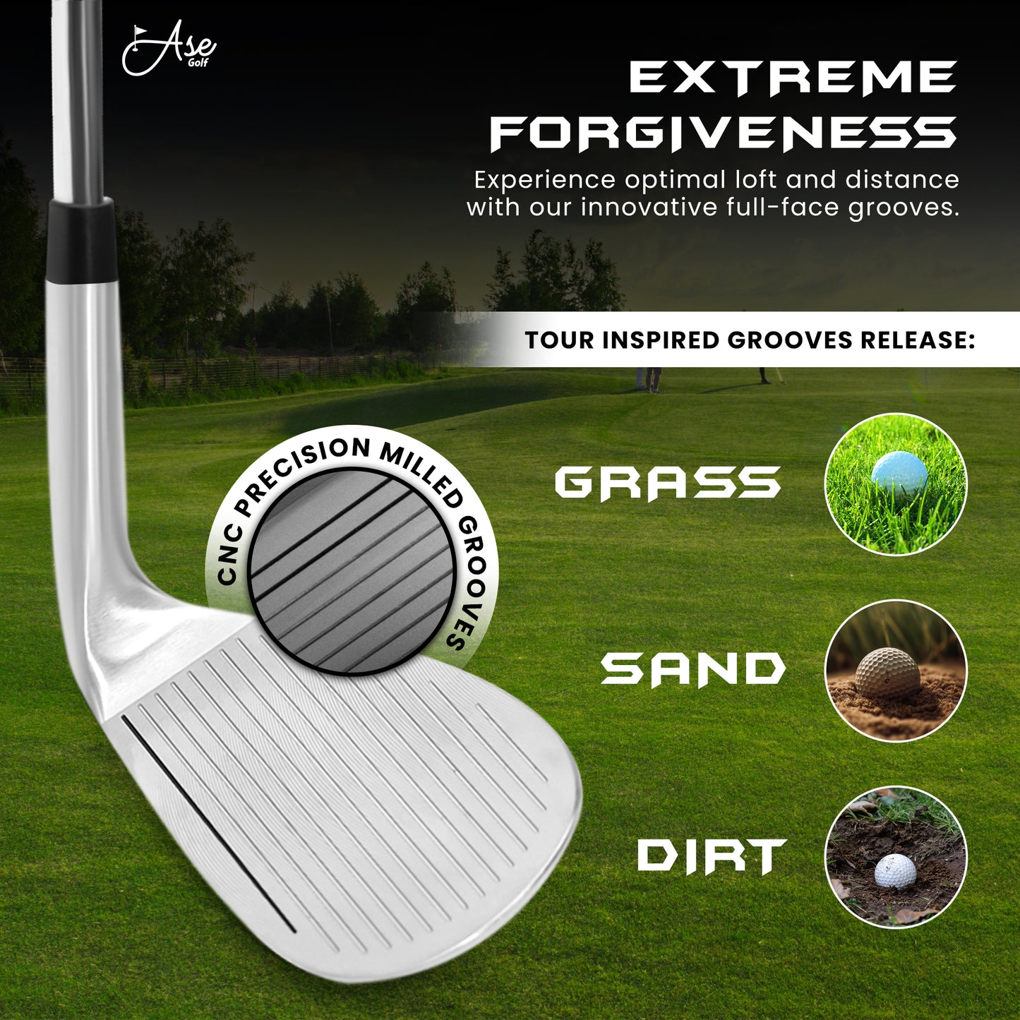 Ase Golf 3-Piece Wedge Set (52,56,60)