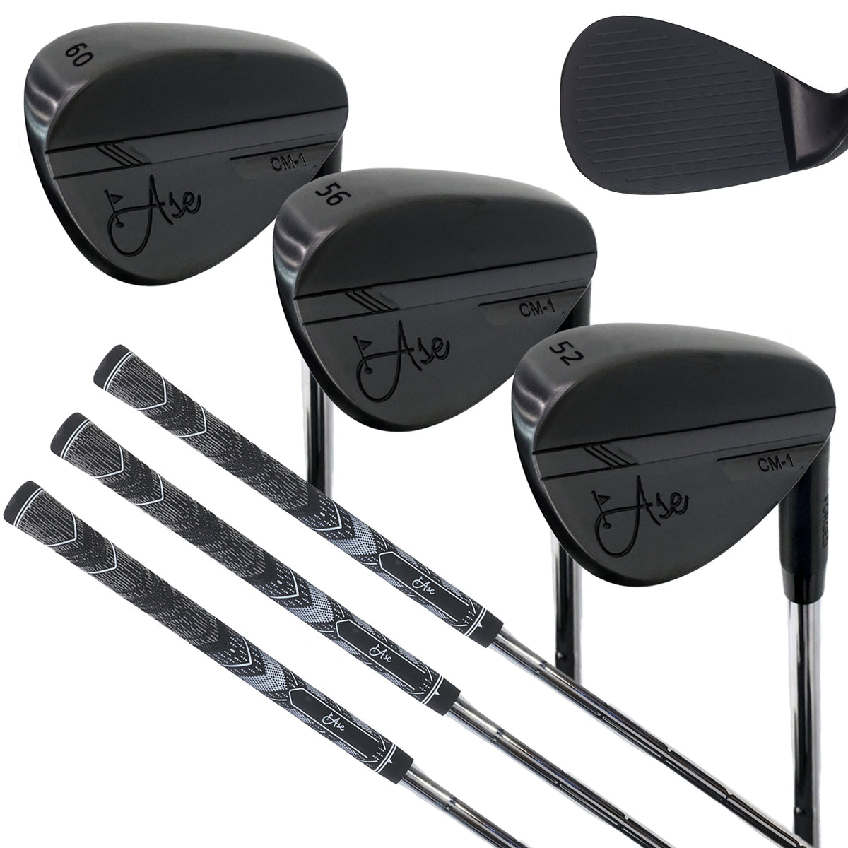 Ase BLACKOUT 3-Piece Wedge Set (52,56,60) *Backorder* – Ase Golf